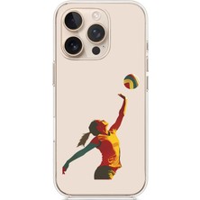 Zeyno Apple Iphone 15 Pro Max Uyumlu Voleybolcu Kadın  Desenli Silikon Kılıf