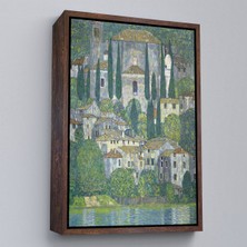 Alaz Trade Çerçeveli Gustav Klimt - Cassone'deki Kilise Selvili Manzara TABLOSU-8095