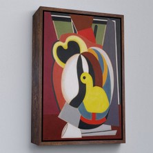 Alaz Trade Çerçeveli Auguste Herbin - Soyut Sanat Kompozisyon TABLOSU-8102