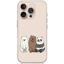 Zeyno Apple Iphone 16 Pro Max Uyumlu Üçlü Ayılar  Desenli Silikon Kılıf