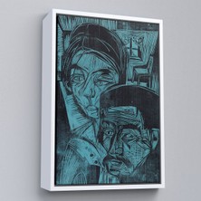 Alaz Trade Çerçeveli Ernst Ludwig Kirchner - Kulübedeki Köylü Çift TABLOSU-8078