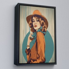 Alaz Trade Çerçeveli Güzel Retro Kadın TABLOSU-8069