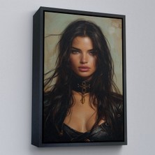 Alaz Trade Çerçeveli Esmer Latin Güzeli Kadın TABLOSU-7779