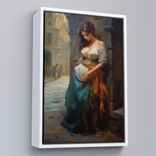 Alaz Trade Çerçeveli Köşe Başındaki Güzel Üzgün KADIN-7707