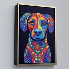 Alaz Trade Çerçeveli Mandala Renkli Köpek TABLO-7545