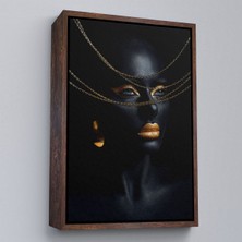 Alaz Trade Çerçeveli Altın Detaylı Kadın TABLOSU-7879