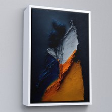 Alaz Trade Çerçeveli Turuncu ve Mavi Tonlu Soyut TABLO-7913