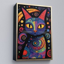 Alaz Trade Çerçeveli Pablo Picasso Tarzı - Soyut Renkli Kedi TABLO-7542