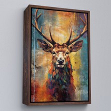 Alaz Trade Çerçeveli Suluboya Geyik TABLOSU-7506