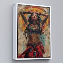 Alaz Trade Çerçeveli Sürreal Dövmeli Hippi Kadın TABLO-7711