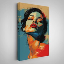 Alaz Trade Çerçeveli Pop Art Tarzda Güzel Kadın TABLOSU-7709