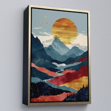Alaz Trade Çerçeveli Dağların Üstündeki Güneş Manzarası TABLO-7649