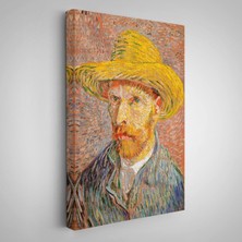 Alaz Trade Vincent Van Gogh - Hasır Şapkalı Otoportre TABLOSU-7449