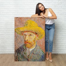 Alaz Trade Vincent Van Gogh - Hasır Şapkalı Otoportre TABLOSU-7449