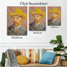 Alaz Trade Vincent Van Gogh - Hasır Şapkalı Otoportre TABLOSU-7449
