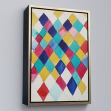 Alaz Trade Çerçeveli Elmaslarla Renk Çalışması Tablo - Vasily KANDINSKY-7491