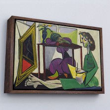 Alaz Trade Çerçeveli Pablo Picasso - Iç Mekanda Bir Kız Çizimi TABLO-7081