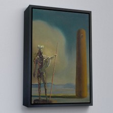 Alaz Trade Çerçeveli Salvador Dali - Kuledeki Şövalye Tablosu - Le Cavalier A La TOUR-7399