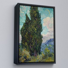 Alaz Trade Çerçeveli Vincent Van Gogh - Selviler Tablosu - CYPRESSES-7475