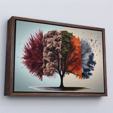 Alaz Trade Çerçeveli Dört Mevsim Ağaçlar TABLOSU-7226