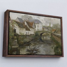 Alaz Trade Çerçeveli Ortaçağ Alman Köy Kanalı Vintage Tablo