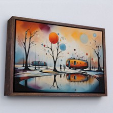 Alaz Trade Çerçeveli Kandinsky Soyut Kampçı Kış Manzara TABLOSU-7247