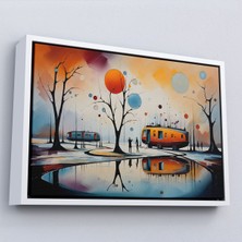 Alaz Trade Çerçeveli Kandinsky Soyut Kampçı Kış Manzara TABLOSU-7247