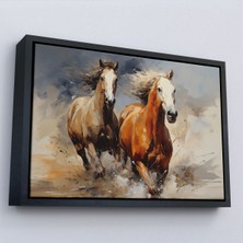 Alaz Trade Çerçeveli Koşan Atlar TABLOSU-7276