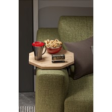 Karkissa Store Yan Sehpa Ayarlanabilir Tepsi Dekoratif Modern Tepsi Sekizgen Ceviz
