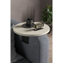 Karkissa Store Yan Sehpa Ayarlanabilir Tepsi Dekoratif Modern Tepsi Krem
