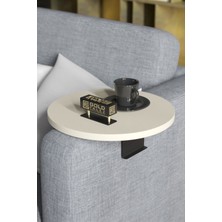 Karkissa Store Yan Sehpa Ayarlanabilir Tepsi Dekoratif Modern Tepsi Krem