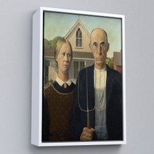 Alaz Trade Çerçeveli Grant Wood - Soyal Gerçeklik I American Gotik Tablosu - Social REALISM-8059