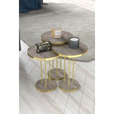 Karkissa Store Orta Sehpa ve Zigon Sehpa Terra Set Gold Gordion