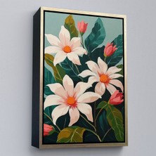 Alaz Trade Çerçeveli Beyaz Çiçekler TABLO-7563