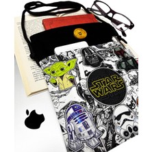 Atölye Smyrna Askılı - Kitap / Tablet / Ebook Çantası – Çıkarılabilir Askı ( Star Wars,yıldız Savaşları ,siyah)