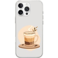 Zeyno Apple Iphone 16 Pro Uyumlu Latte Kahve  Desenli Silikon Kılıf