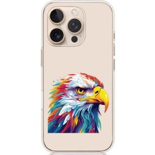 Zeyno Apple Iphone 14 Pro Max Uyumlu Renkli Kartal  Desenli Silikon Kılıf