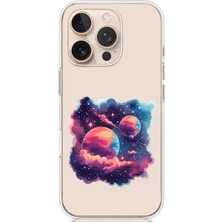 Zeyno Apple Iphone 15 Pro Max Uyumlu Renkli Gezegenler  Desenli Silikon Kılıf