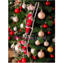 Happland Yılbaşı Dekoru Merdivene Tırmanan Noel Baba 57 cm Yeni Yıl Süs