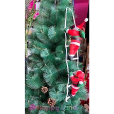 Happland Yılbaşı Dekoru Merdivene Tırmanan Noel Baba 57 cm Yeni Yıl Süs