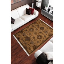 Homier Collection Kısa Saçaklı, Westa Serisi Yıkanabilir Kaymaz Taban Antibakteriyel Kilim Yolluk OT-4163A