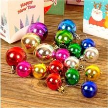 Yıllbaşı Çam Ağacı Süsü Renkli Toplar Noel Ağacı Süsü 12 Li 3 cm