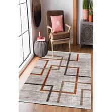 Homier Collection Kısa Saçaklı, Westa Serisi Yıkanabilir Kaymaz Taban Antibakteriyel Kilim MD-0047D