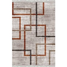 Homier Collection Kısa Saçaklı, Westa Serisi Yıkanabilir Kaymaz Taban Antibakteriyel Kilim MD-0047D