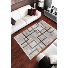 Homier Collection Kısa Saçaklı, Westa Serisi Yıkanabilir Kaymaz Taban Antibakteriyel Kilim MD-0047C