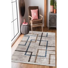 Homier Collection Kısa Saçaklı, Westa Serisi Yıkanabilir Kaymaz Taban Antibakteriyel Kilim MD-0047C