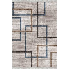 Homier Collection Kısa Saçaklı, Westa Serisi Yıkanabilir Kaymaz Taban Antibakteriyel Kilim MD-0047C