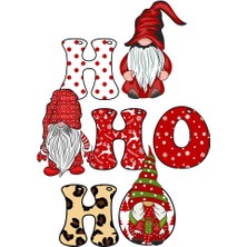 Mediterian Neşeli Noel Baba Cam Duvar Sticker 25x35 cm, Yılbaşı Süsleri, Kırmızı