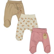 Kız Bebek Ekru Gül Kurusu Civcivli 3'lü Tek Alt - 1013346