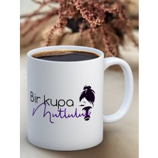 Truego Baskılı Kupa Bardak Seramik Mug - Bir Kupa Mutluluk